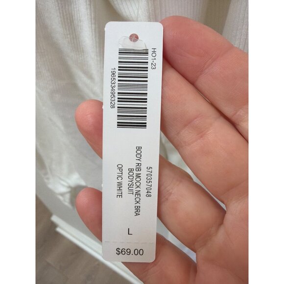 Soma Body Rib Mock Neck Bra Bodysuit Soma Optic White L - Picture 2 of 4